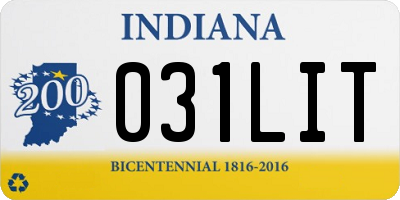 IN license plate 031LIT