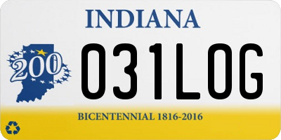 IN license plate 031LOG