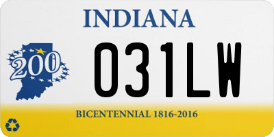 IN license plate 031LW