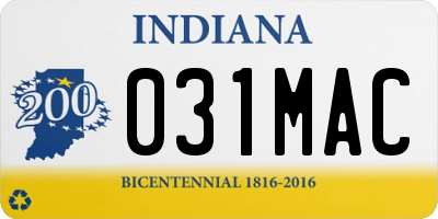 IN license plate 031MAC