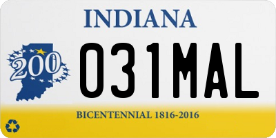 IN license plate 031MAL