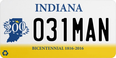 IN license plate 031MAN