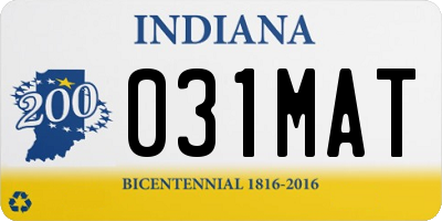 IN license plate 031MAT