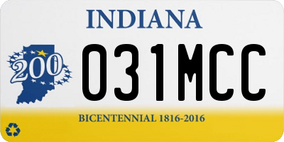 IN license plate 031MCC