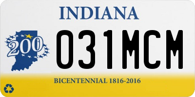 IN license plate 031MCM