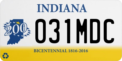 IN license plate 031MDC