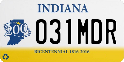 IN license plate 031MDR