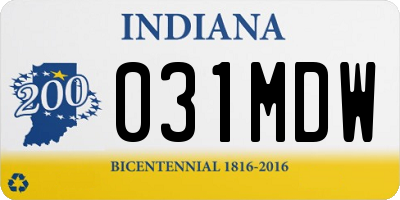 IN license plate 031MDW
