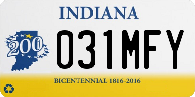 IN license plate 031MFY