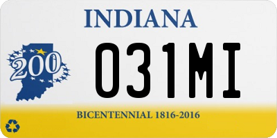 IN license plate 031MI