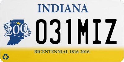 IN license plate 031MIZ