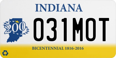 IN license plate 031MOT