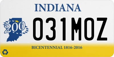 IN license plate 031MOZ