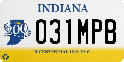 IN license plate 031MPB