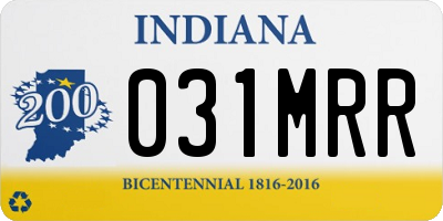 IN license plate 031MRR