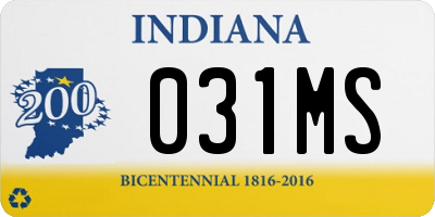 IN license plate 031MS