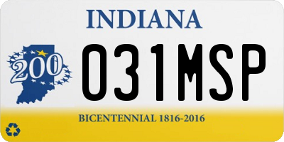 IN license plate 031MSP