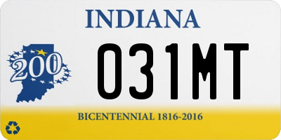 IN license plate 031MT