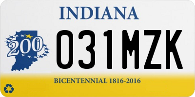 IN license plate 031MZK