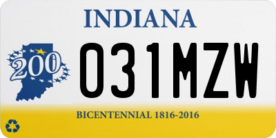 IN license plate 031MZW