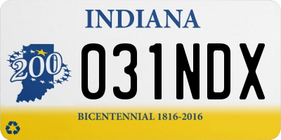 IN license plate 031NDX