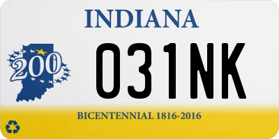 IN license plate 031NK