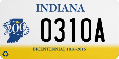 IN license plate 031OA