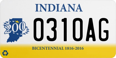 IN license plate 031OAG