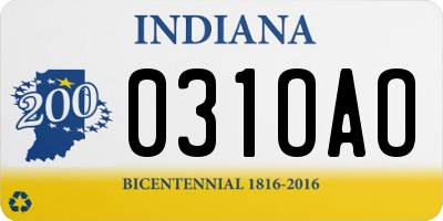 IN license plate 031OAO