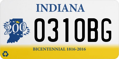 IN license plate 031OBG