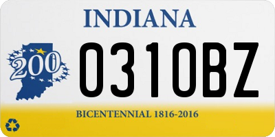 IN license plate 031OBZ