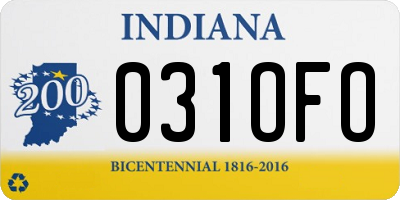 IN license plate 031OFO