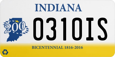 IN license plate 031OIS