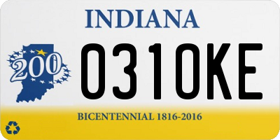 IN license plate 031OKE