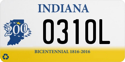 IN license plate 031OL