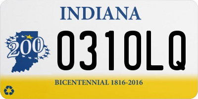 IN license plate 031OLQ
