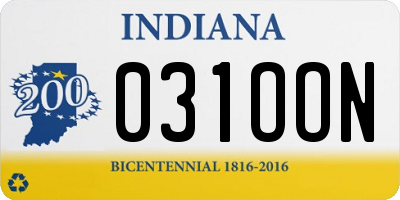 IN license plate 031OON