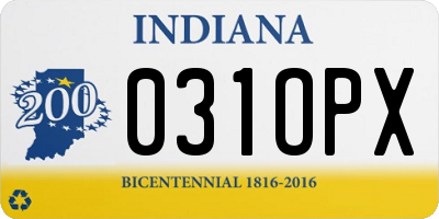 IN license plate 031OPX