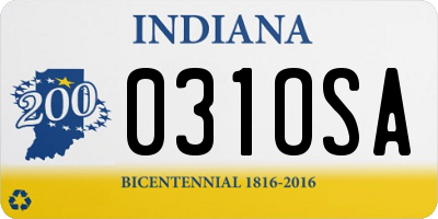 IN license plate 031OSA