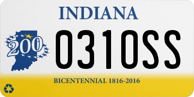 IN license plate 031OSS