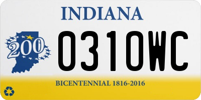 IN license plate 031OWC