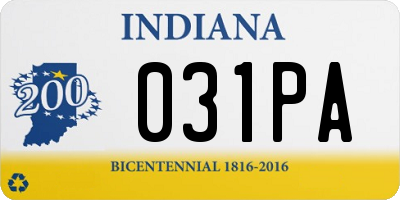IN license plate 031PA