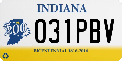 IN license plate 031PBV