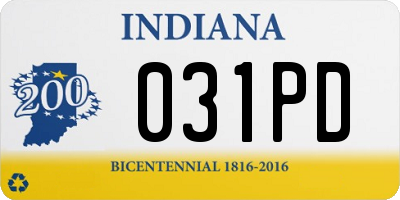 IN license plate 031PD