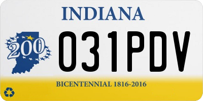 IN license plate 031PDV