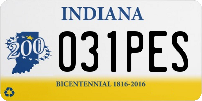 IN license plate 031PES