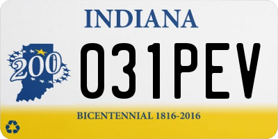 IN license plate 031PEV