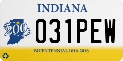 IN license plate 031PEW