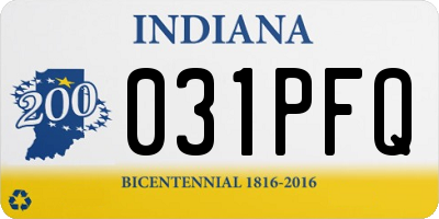 IN license plate 031PFQ