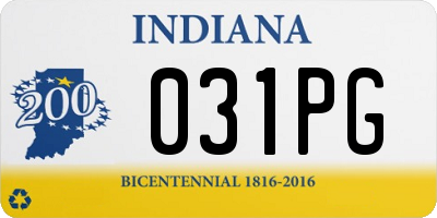 IN license plate 031PG